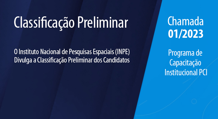 Classificação Preliminar dos Candidatos da Chamada Pública 01/2023
